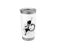 ''Bamboo a la luz de la luna'', Zen, Sumi-e Japonés Juliart Vaso térmico de acero inoxidable de doble pared