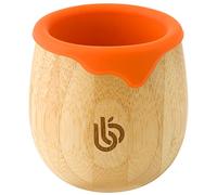 bamboo bamboo Taza de para Bebés y Niños, Taza de Aprendizaje con Borde de Silicona para Protección de Dientes y Encías, Capacidad de 150ml para la Transición (Naranja)
