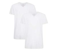 Bamboo Basics - Camiseta de bambú para hombre - Velo - Escote en V - Paquete de 2 - Extra Largo - Extra Suave y Transpirable - Negro