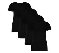 Bamboo basics Mujer Camiseta Kate, 4er Paquete - Interior, Redondo, Soltero Jers
