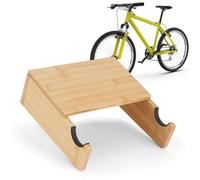 Bamboo Bike Wall Mount Rack - Horizontal Indoor Bicycle Storage & Display | 11" x 10.4" x 3.7" (28x26.5x9.3cm), Eco-Friendly Solid Bamboo Wood Construction, Space-Saving Horizontal Mounting, Built-In