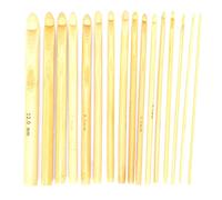 Bamboo Crochet Hooks Knitting Needles 16 Piece Set Smooth Ergonomic Design for Scarves Blankets Hats Crafting Beginners Professionals