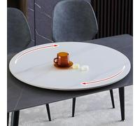 Bamboo Lazy Susan - Bandeja redonda giratoria para servir de 33 pulgadas, acabado de mármol, perfecta para comedor, cocina y entretenimiento, diseño duradero y respetuoso con el medio ambiente