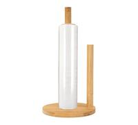 Bamboo Paper Towel Holder Stand - Natural Wood 28.5x11.5cm Or 28.5x14.5cm 200g - Countertop Roll Storage Rack For Kitchen Restaurant - Cling Wrap Saran Dispenser