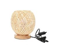 Bamboo Rattan Table Lamp Japanese Style Bedside Lamp Desk Lamp Bedroom Diy Decoration EU Plug