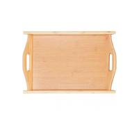 Bamboo Rectangular Tea Tray with Handle - Natural Serving Tray for Coffee, Food, Drinks - Home Party Essentials
