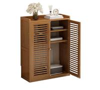 Bamboo RouterCabinet - Estantes ajustables con puerta magnética, diseño resistente para oficina en casa, fácil montaje, perfecto para gestión de cables y almacenamiento de enrutadores