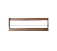 Bamboo Sea Estantería Estantes rectangulares for Libros montados en la Pared, con sujetalibros de cordón elástico, Estante de exhibición de estantería de Madera for Oficina y hogar