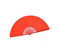 Bamboo Silk Tai Chi Kung Fu Fan for Martial Arts Training and Performance (Red Rib)
