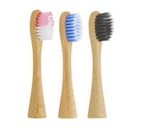 Bamboo Toothbrush Heads Replacement for Lumineux/Boka Sonic Eletric Toothbursh Refill, 3 PCS