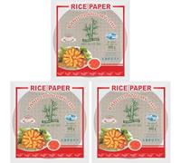 BAMBOO TREE Papel de Arroz 22 cm, Redondo (Frito), (1 X 400 GR) (Paquete de 3)