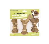 Bamboodles Juguete masticable para Cachorros, 3 Unidades, Sabor a Pollo, masticables Naturales de Larga duración para Cachorros, diseño Seguro y Suave para Comodidad en la dentición