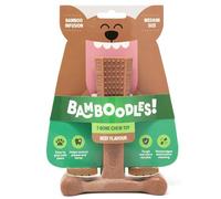 Bamboodles T-Bone - Juguete masticable para perros, mediano, sabor a res, palo masticable de larga duración para perros medianos, masticable duradero y seguro para enriquecimiento diario