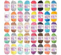 BambooMN Amigurumi Select - Ovillo de hilo 100% acrílico para manualidades, proyectos de ganchillo y tejer, 1 paquete de luz, 1 paquete oscuro, 40 x 10 g, 1000 yardas en total