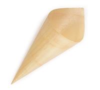 BambooMN Brand - 7.1 Tall x 2.75 Dia Disposable Wood Cones - 100 Pieces by BambooMN