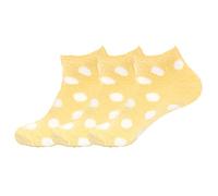 BambooMN Calcetines de nylon difusos con infusión de aloe estupendo para mujer, Puntos amarillos, S