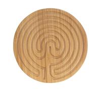BambooMN Laberinto de dedo de bambú marrón carbonizado para meditación y oración, 7 circuitos estilo Cretan, 1 Piezza, café carbonizado