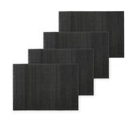 BambooMN Mantel Individual de bambú para Sushi, 18.75 x 13 Pulgadas, Negro, 4 Unidades