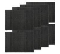 BambooMN Mantel Individual de bambú para Sushi, 18.75 x 13 Pulgadas, Negro, 8 Piezas