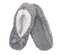 BambooMN Pantuflas para adultos supersuaves, cálidas, acogedoras, mullidas, suaves al tacto, con forro antideslizante, pares individuales, 06 Gris, 34/36 EU