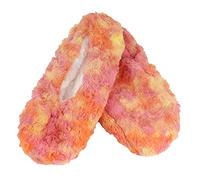BambooMN Pantuflas para adultos supersuaves, cálidas, acogedoras, mullidas, suaves al tacto, con forro antideslizante, pares individuales, Sunset Swirl, 39/40 EU