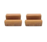 BambooMN - Soporte multiusos de bamb marr n carbonizado para exhibir marcos de fotos con laberinto de dedos, placas y m s (2 piezas)