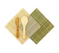 BambooMN Sushi Rolling KIT 2 x bambú Rolling alfombrillas, 1 x arroz Paddle, 1 x cuchillo