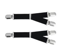 Bamboopack 2 unidades/par de clips elásticos ajustables para liguero de acero inoxidable de doble vía con hebilla de pico de pato clip de tirantes para sujetar camisas soporte para corsé (negro)