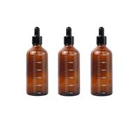 Bamboopack 3 frascos vacíos de 100 ml con cuentagotas de vidrio ámbar graduado para medir los ojos, frascos con cuentagotas de vidrio para aceites esenciales