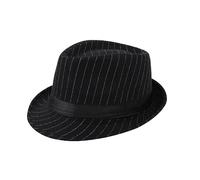 Bamboopack Sombrero clásico de Manhattan estructurado Gangster Trilby Fedora Sombrero Derby Gorra Jazz Negro, Negro, 6 7/8 / 7 1/8