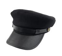 Bamboopack Sombrero de chofer de Moda para Mujeres y Hombres, Gorra de periódico, Sombrero de yate, capitán Marinero, Color Negro