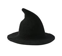 Bamboopack Sombreros puntiagudos de bruja, sombreros de bruja de Halloween, accesorios de disfraz de Halloween para mujer, sombrero de bruja de mezcla de punto, sombrero de fiesta de bruja