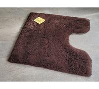 Bambou Marrón Chocolate Alfombra de Wc Con Corte 55x55 CM 30MM Flor Sin Latex