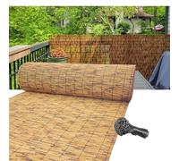 Bambú al aire libre para balcón - 50 cm a 160 cm de altura, valla de bambú natural para jardín, patio, patio trasero, parasol de 60 x 1500 cm y ecológico
