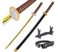 Bambú Anime Katana Cosplay Espada, Katana Inspirada Demon Slayer Espada 105 cm/41 pulgadas Hashira Pillars & Protagonista Katana, una variedad de estilos a elegir (Zenitsu Agatsuma's Nichirin)