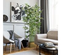 Bambu Artificial en de Madera de Pino 180 cm Planta Artificial con 1640 Hojas Realistas Decoracion para Interior y Exterior Hogar 35x10x180 cm Verde