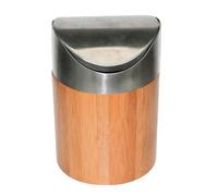 Bambú Cubo de Basura Mesa Cosméticos Papelera Sobremesa Recolectores Residuos