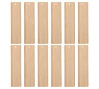 Bambú Marcapáginas 12 Piezas sin Terminar Rectangular | Superficie en Blanco, Ligera y Portátil, Estilo Rústico, 12x3x0,25cm, Tono Caqui