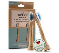 Bambuna - Cepillos de repuesto para cepillo de dientes sónico Philips Sonicare, cabezal de cepillo de dientes de bambú, cabezal mediano, conector PLA, vegano, sin BPA, sostenible, juego de 2, azul