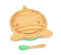 bambuswald© Juego de vajilla para bebés y niños pequeños Vajilla infantil de delfín Cuchara, plato, tazón - Sostenible y Ecológico | Plato para bebés, juego de vajilla para niños, set de desayuno