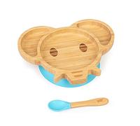 bambuswald© Juego de vajilla para bebés y niños pequeños Vajilla infantil de elefante Cuchara, plato, tazón - Sostenible y Ecológico | Plato para bebés, juego de vajilla para niños, set de desayuno