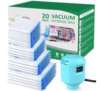 BAMCOO Bolsas de Almacenaje al Vacio 20 Piezas 4XXL+4XL+4L+4M+4S Bolsas de Vacio Almacenaje al Vacío para Guardar Ropa, Ropa de Cama, Edredones, Almohadas, Mantas