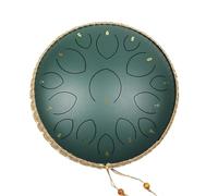 BAMFY 14 Pulgadas 15 Notas Tambor De Lengua De Acero Tambor De Lluvia Instrumento De Percusión Educación Musical Handpan Con Rango Ultra Amplio, Bolsa De Transporte, Baquetas(Verde)