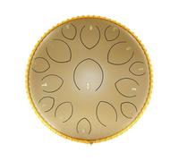BAMFY 14 Pulgadas 15 Notas Tambor De Lengua De Acero Tambor De Lluvia Instrumento De Percusión Educación Musical Handpan Con Rango Ultra Amplio, Bolsa De Transporte, Baquetas(Gold)