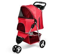 BAMFY 3 Ruedas Cochecito Para Perros Plegable, Cochecito De Mascotas Con Ventanas De Malla Y Portavasos, Ligero Viaje Carrito Perro Cochecito Para Gatos