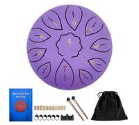 BAMFY 6 Pulgadas 11 Nota Tambor De Lengua De Acero, Instrumento De Percusión Handpan Con Libro De Música, Baquetas, Paletas Para Los Dedos, Pegatinas Y Bolsa De Transporte(Purple)