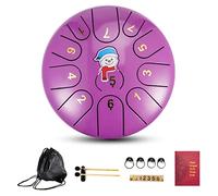 BAMFY 6 Pulgadas 11 Notas Tambor De Lengua De Acero Instrumentos Musicales Handpan Con Bolsa Suave, Libro De Música, Mazos De Tambor Y Palos Para Principiante Adulto Niños(Purple)