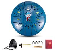 BAMFY 6 Pulgadas 11 Notas Tambor De Lengua De Acero Instrumentos Musicales Handpan Con Bolsa Suave, Libro De Música, Mazos De Tambor Y Palos Para Principiante Adulto Niños(Azul)