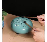 BAMFY 6 Pulgadas 8 Notas Tambor De Lengua De Acero Tambor De Lluvia Para Exterior Percusión Instrumentos Con Mazos, Handpan Para Educación Musical Sanación Con Sonido Meditación(A)