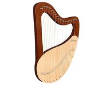 BAMFY Arpa De Lira 16,19,21 Cuerdas Musical Instrumento Para Principiantes Adultos Portátil Profesional Lyre Harp Con Funda, Afinador, Cuerdas De Repuesto(21-string-box style-brown)